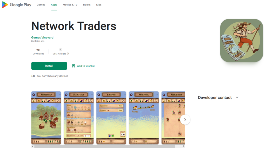 Google Play Store entry of Network Traders