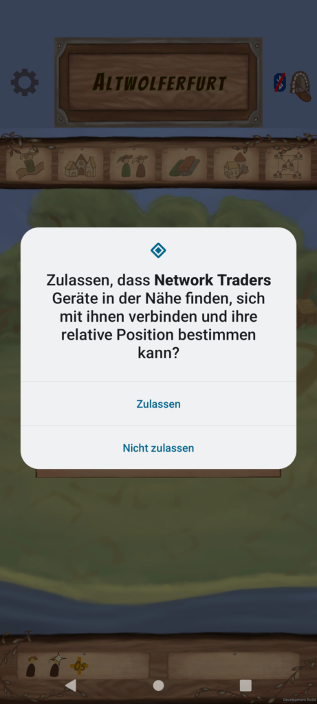Erteilen der Berechtigung für Geräte in der Nähe