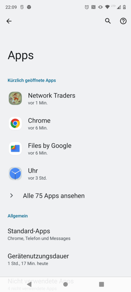 Einstellungen für Apps